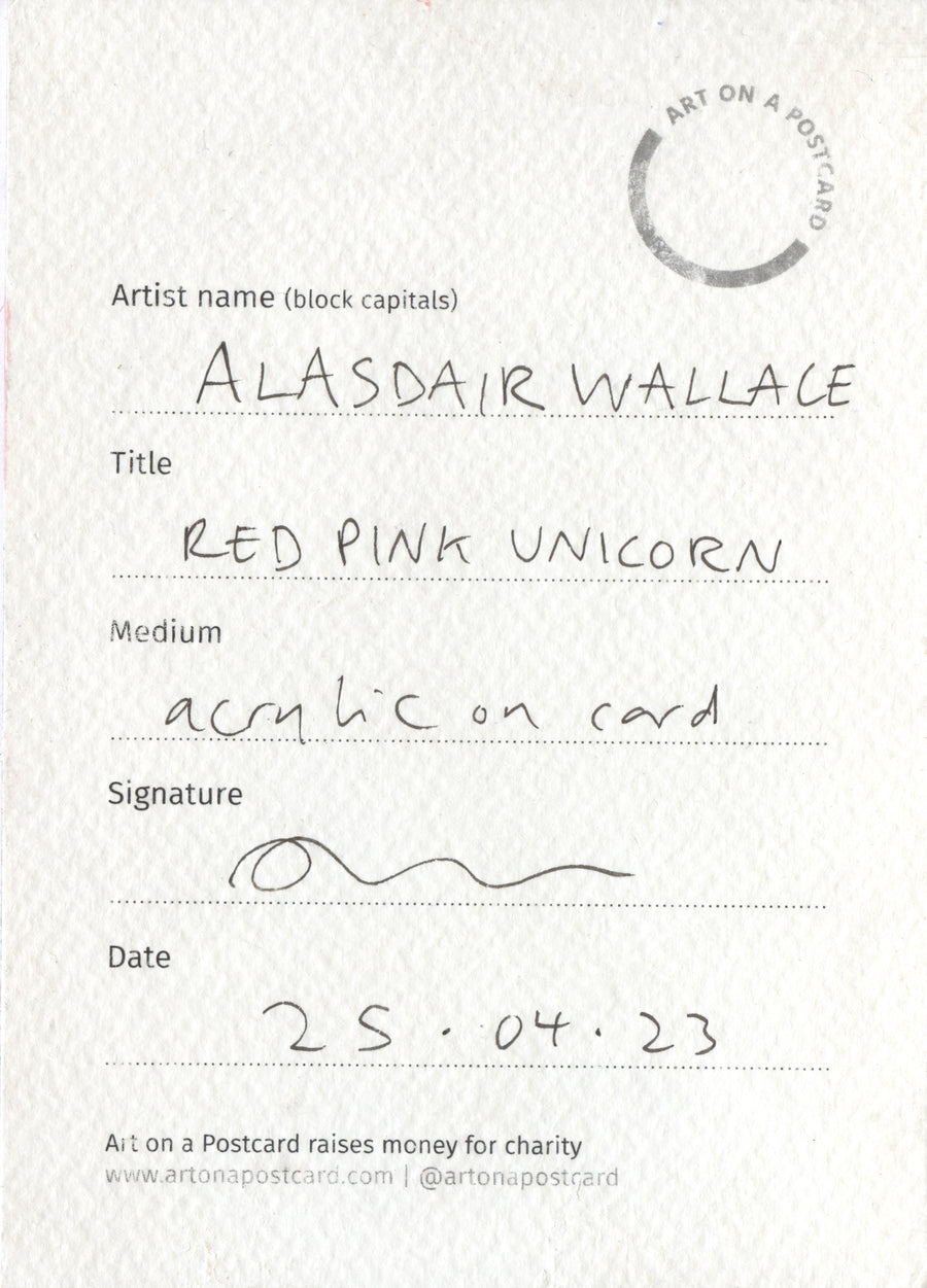 Lot 199 - Alasdair Wallace - Red Pink Unicorn
