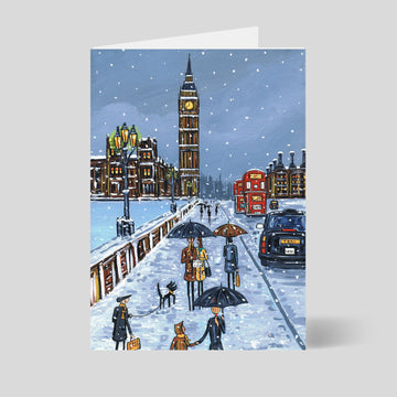 Dan McFall Christmas Card - Fish and Chips in London