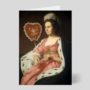 Haus of Lucy - Portrait of Lady with Foil Balloon - Valentine's Card