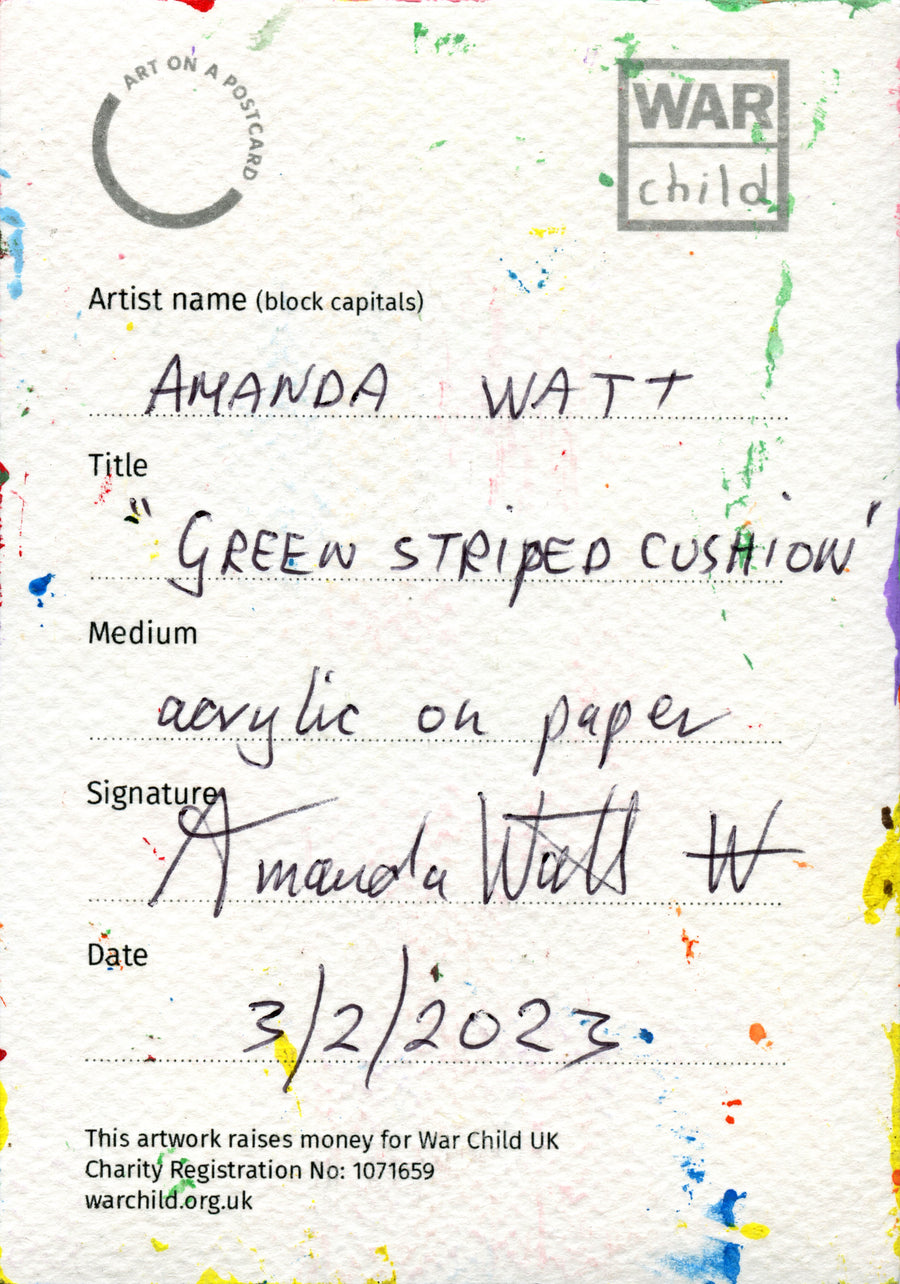 Lot 10 - Amanda Watt - Green Striped Cushion