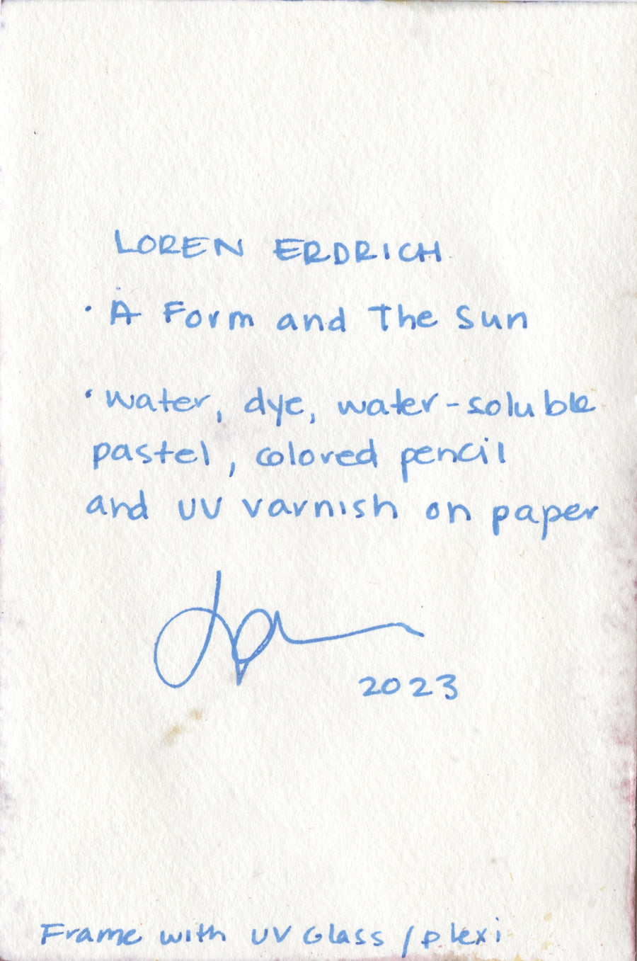 Lot 67 - Loren Erdrich - A Form and The Sun